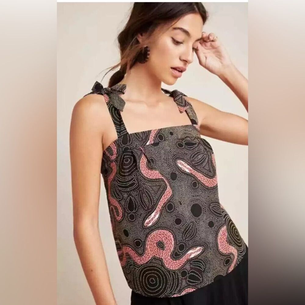 Anthropologie Corey Lynn Calter Ibiza Snake Tie Tank Top Size XS EUC indie